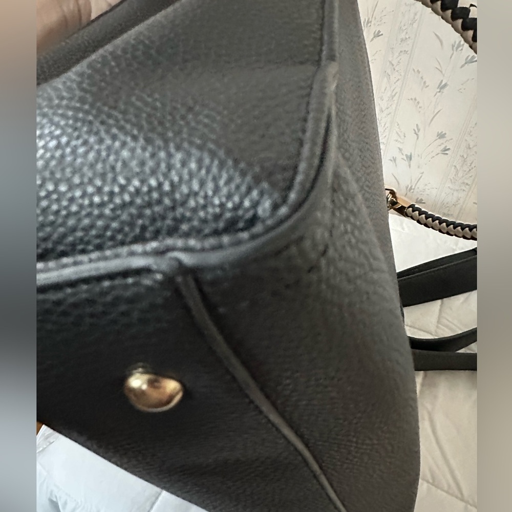 Bebe Black Tote with Gold Accents - Picture 10 of 15